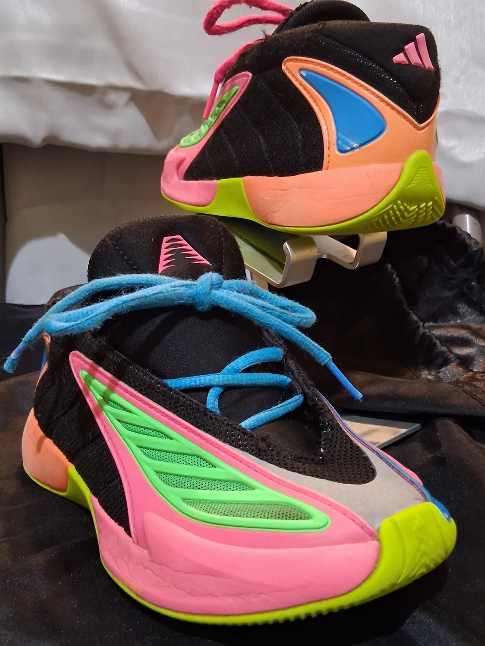 adidas Kids Neon Multicolor Sneakers - Pink, Blue & Neon Green